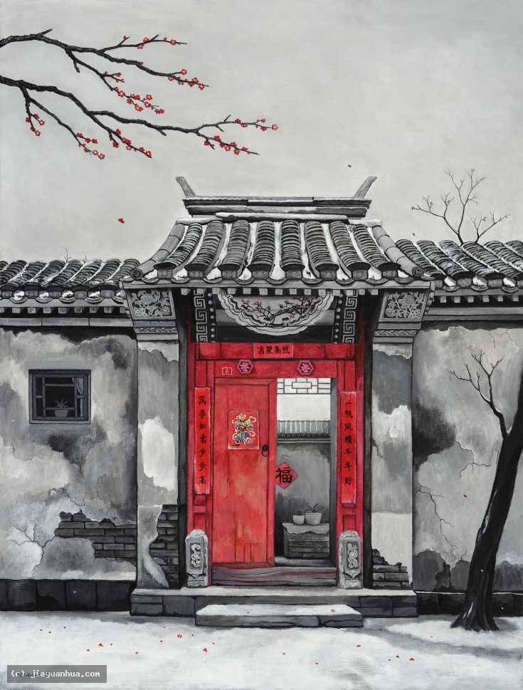 艺术家贾元华, 贾元华作品, 中国当代艺术, 原创艺术,原创绘画 : 胡同